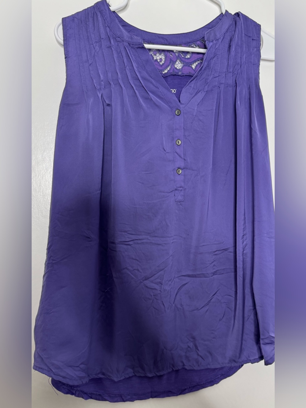 Indigo Purple Women's tank Blouse stretch size medium comfy lace detail